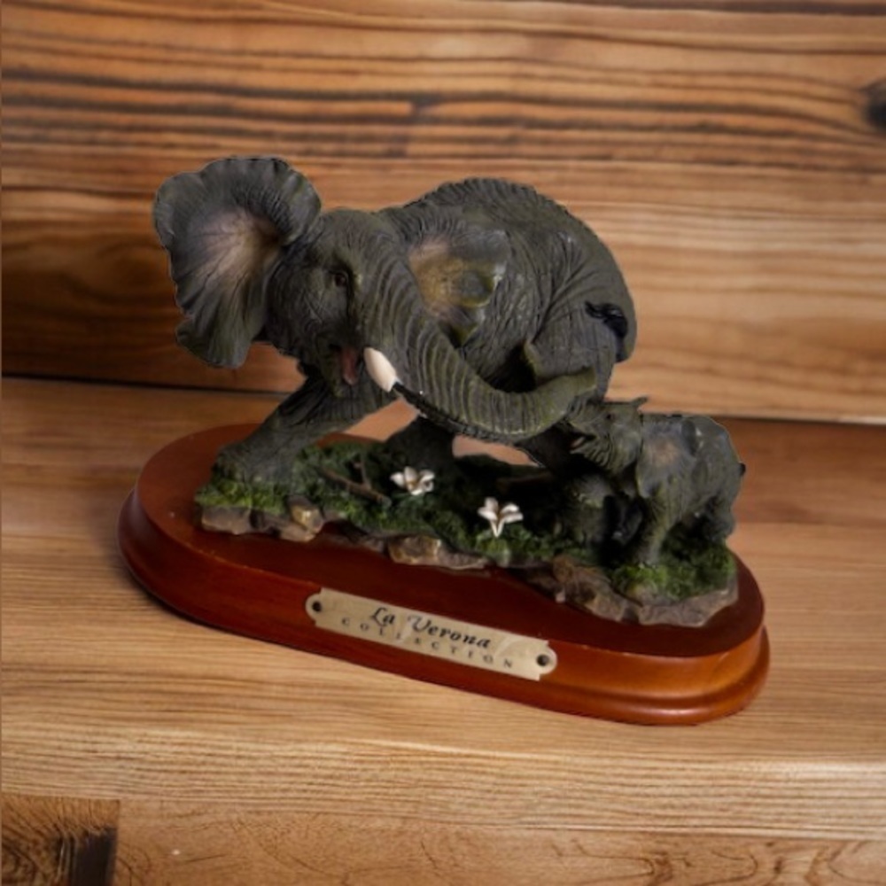La Verona Collection Elephant With Baby Figurines Elephant babyelephant statue - Picture 3 of 16